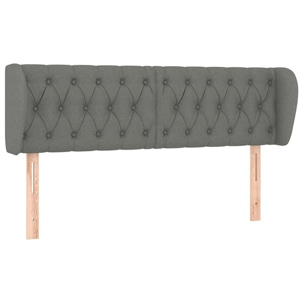 Headboard with Ears Dark Grey 163 cm Fabric 3117487