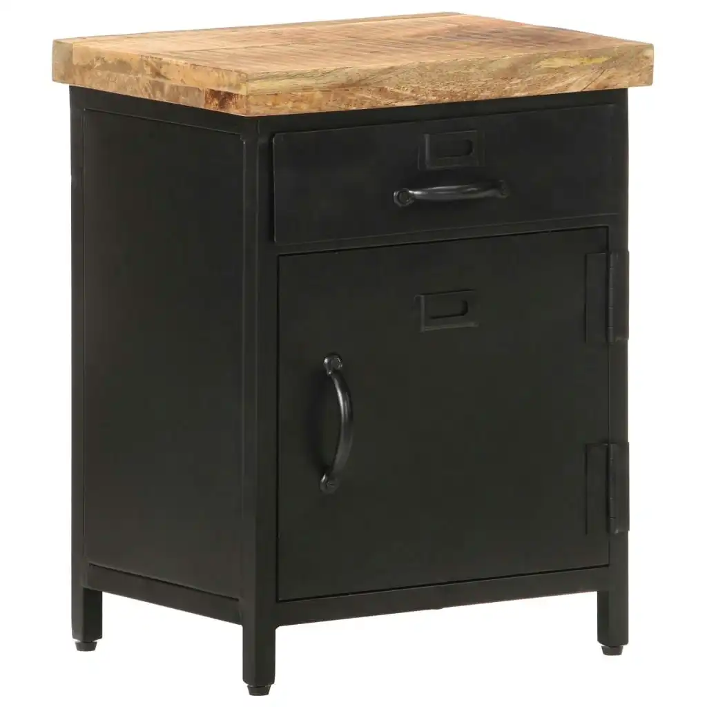 Bedside Cabinet 40x30x52 cm Rough Mango Wood 320664