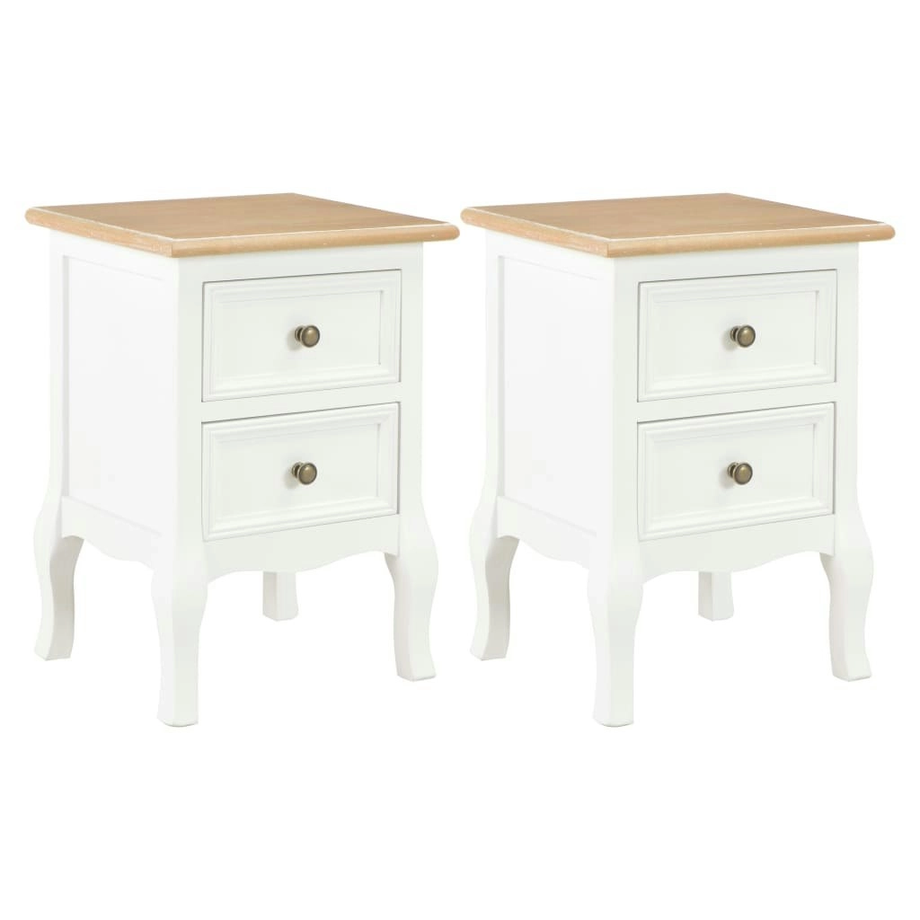 Bedside Cabinet 2 pcs White 35x30x49 cm MDF 280037