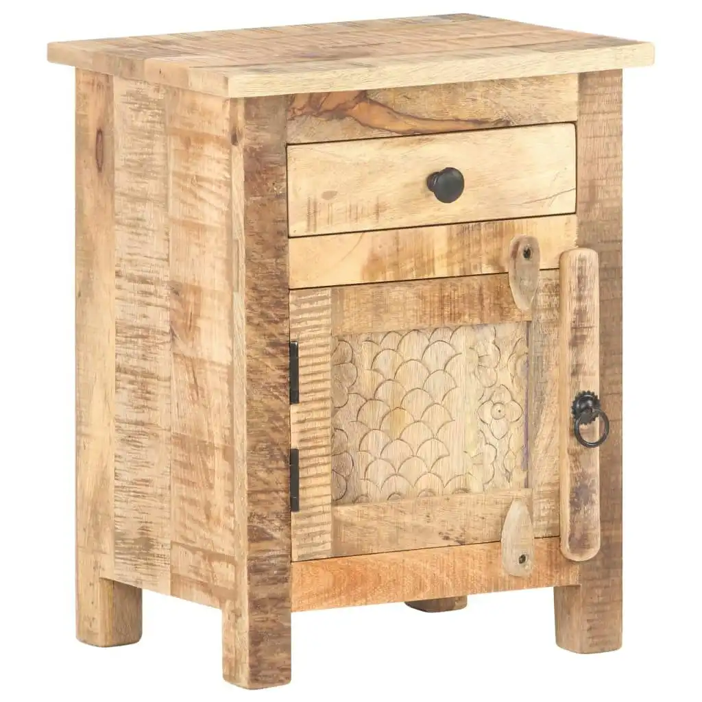 Bedside Cabinet 40x30x50 cm Rough Mango Wood 320234