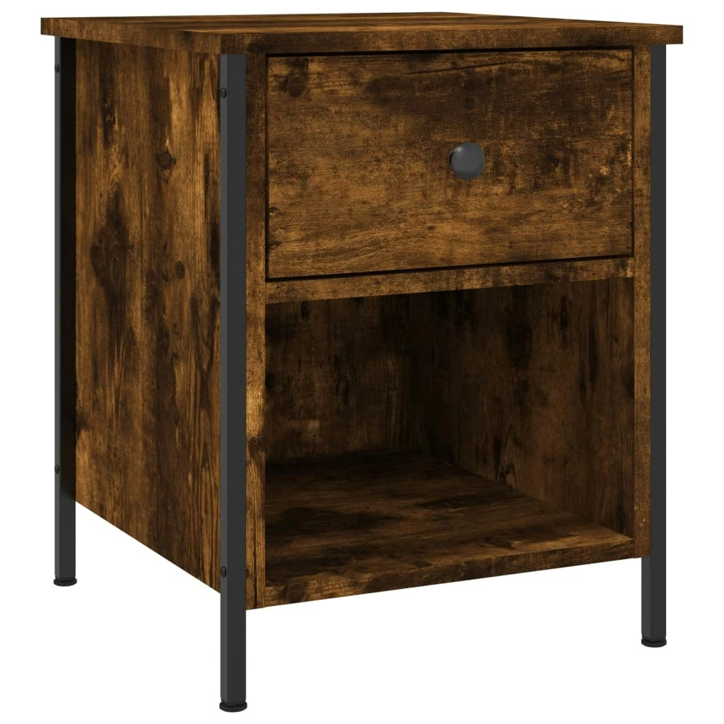 Bedside Cabinet Smoked Oak 40x42x50 cm Engineered Wood 825937