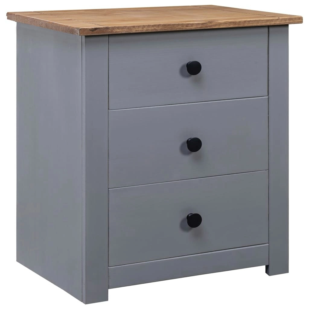 Bedside Cabinet Grey 46x40x57 cm Pinewood Panama Range 282653