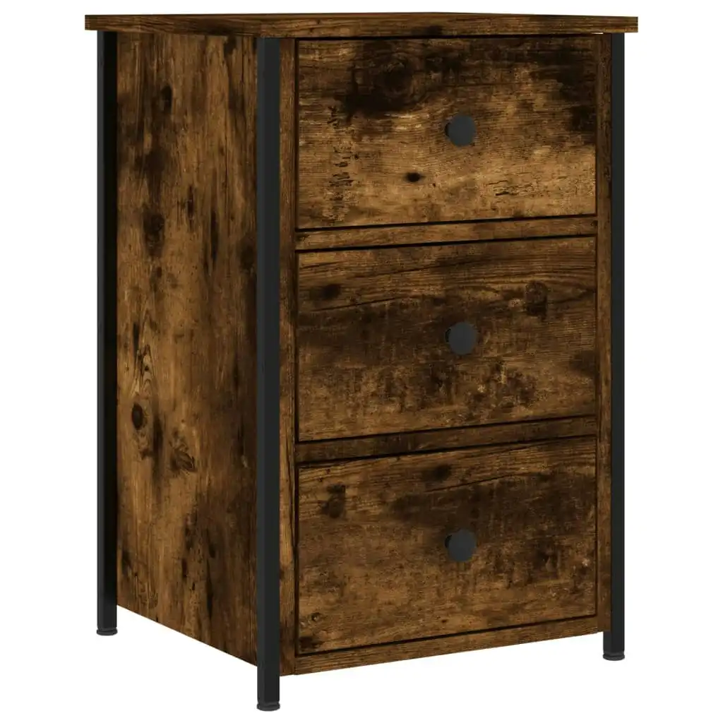 Bedside Cabinet Smoked Oak 40x36x60 cm Engineered Wood 825997