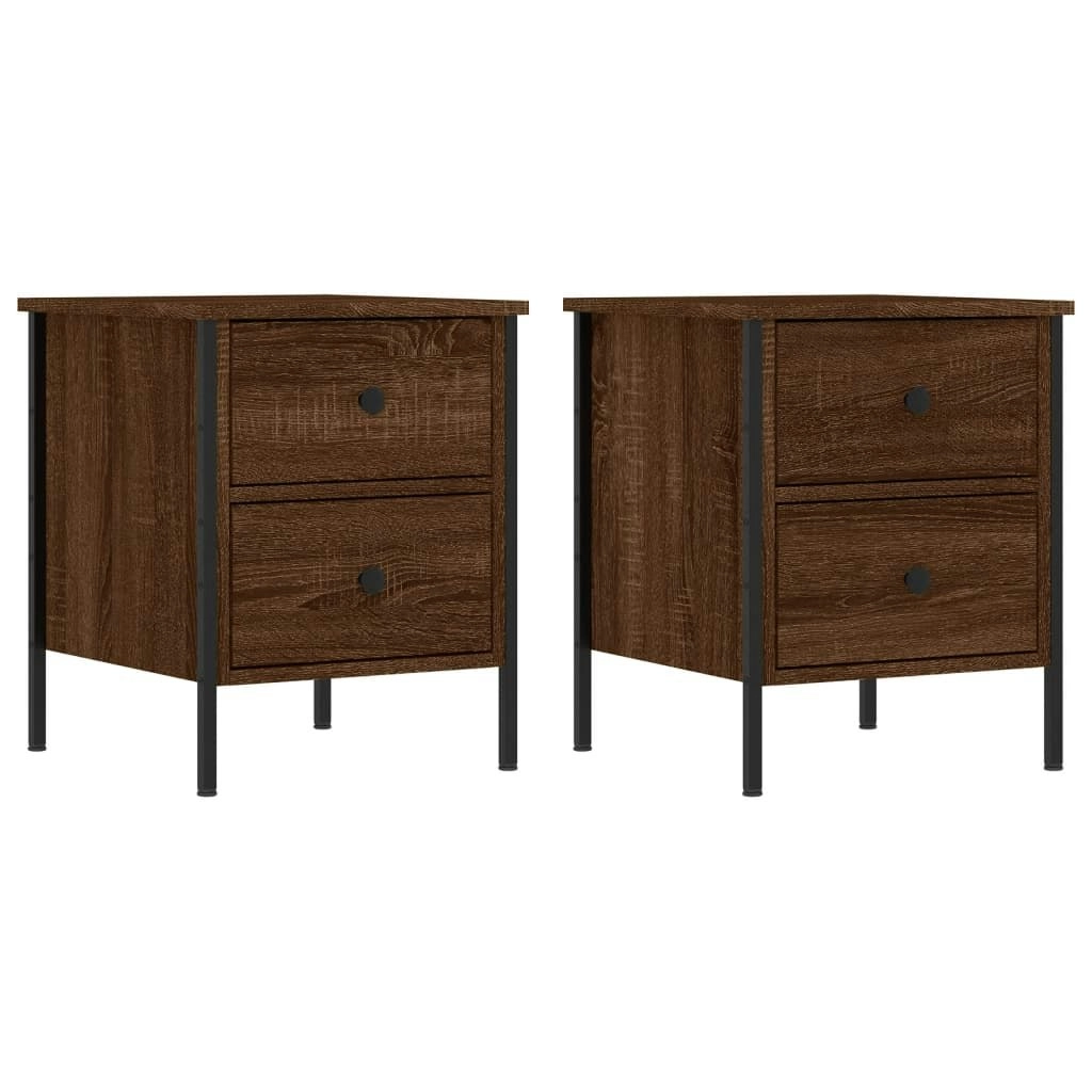 Bedside Cabinets 2 pcs Brown Oak 40x42x50 cm Engineered Wood 825992