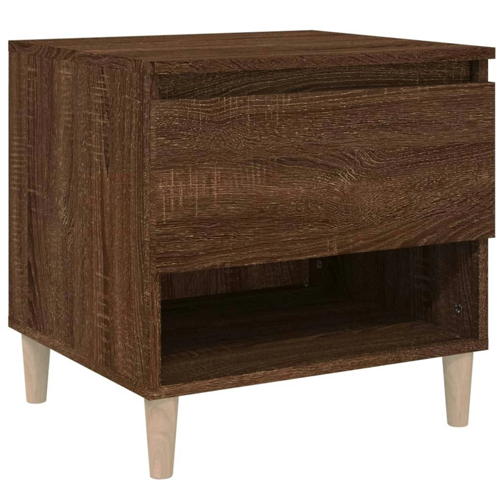 Bedside Table Brown Oak 50x46x50 cm Engineered Wood 819546