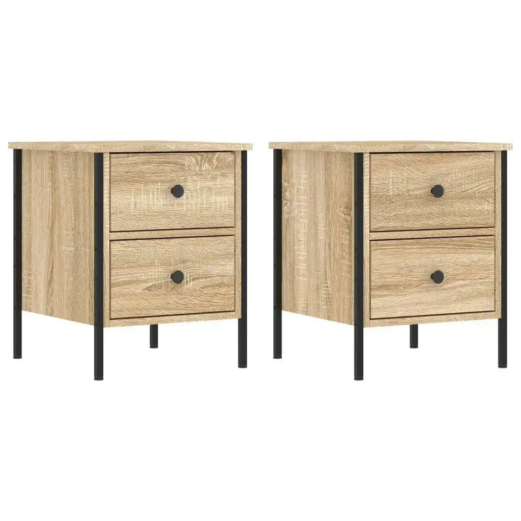 Bedside Cabinets 2 pcs Sonoma Oak 40x42x50 cm Engineered Wood 825986