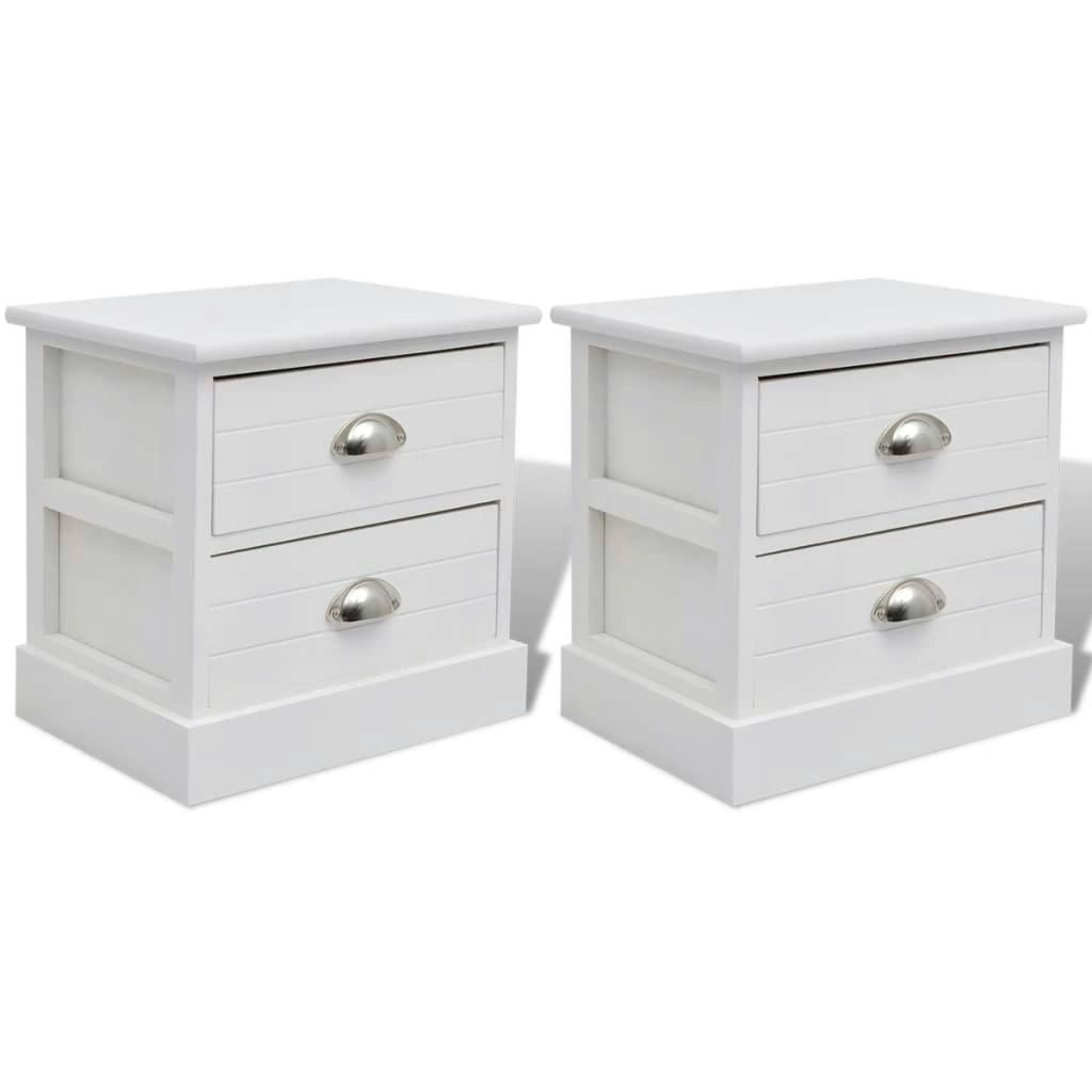 French Bedside Cabinets 2 pcs White 242887