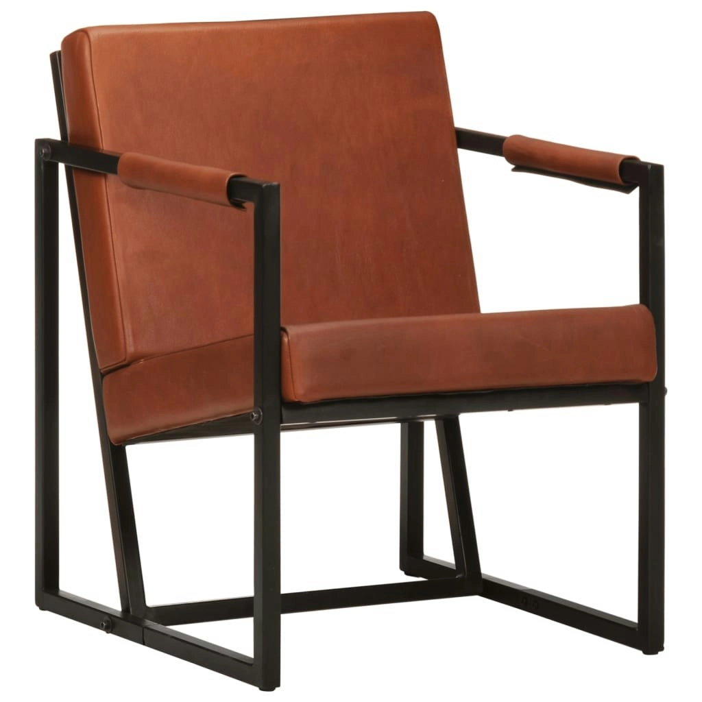 Armchair Brown Real Leather 247800