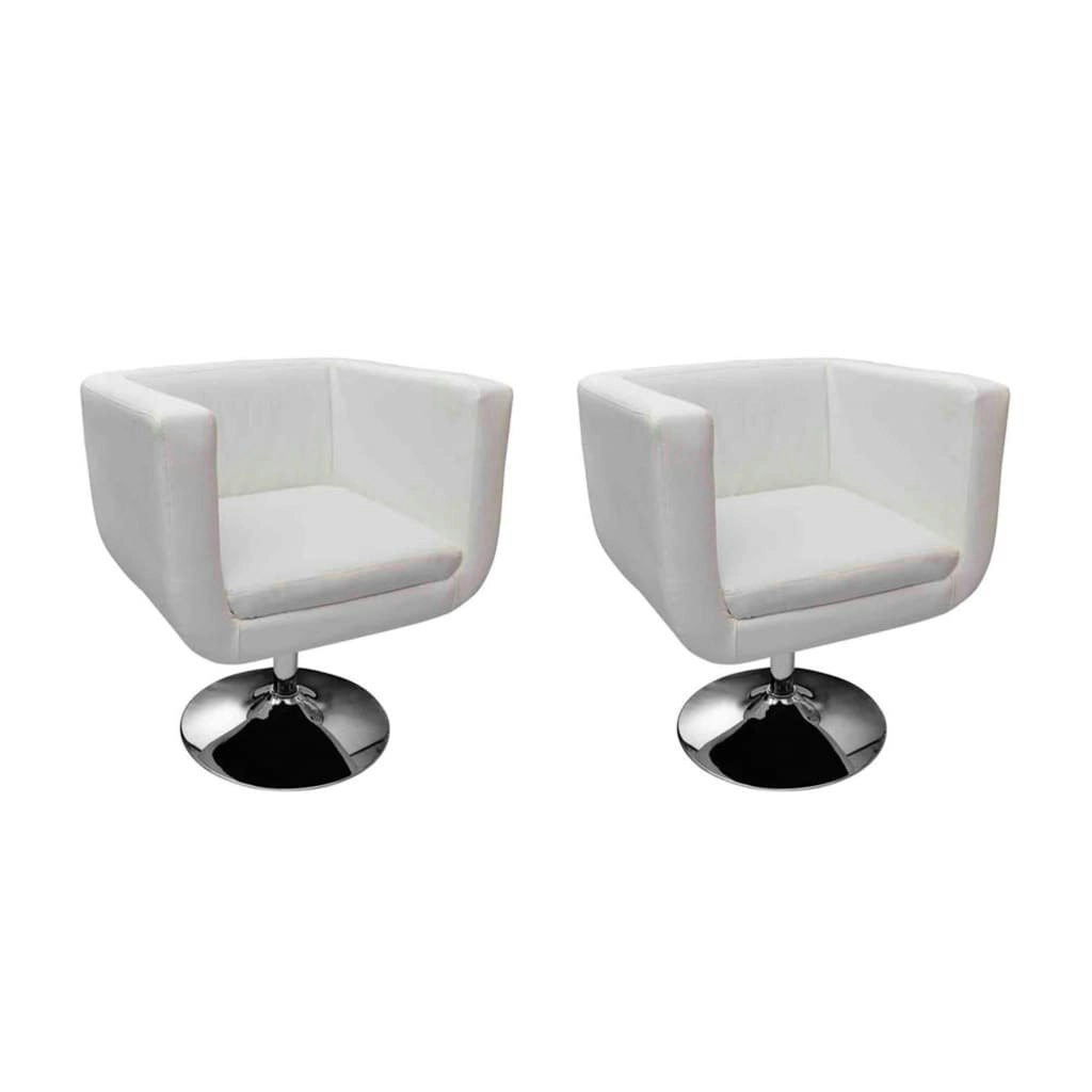 Bar Chairs 2 pcs White Faux Leather 160439