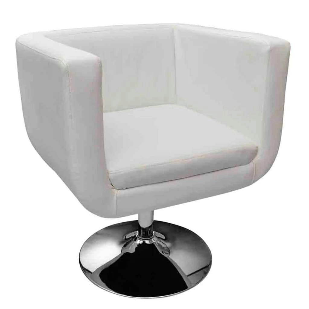 Bar Stool White Faux Leather 240040