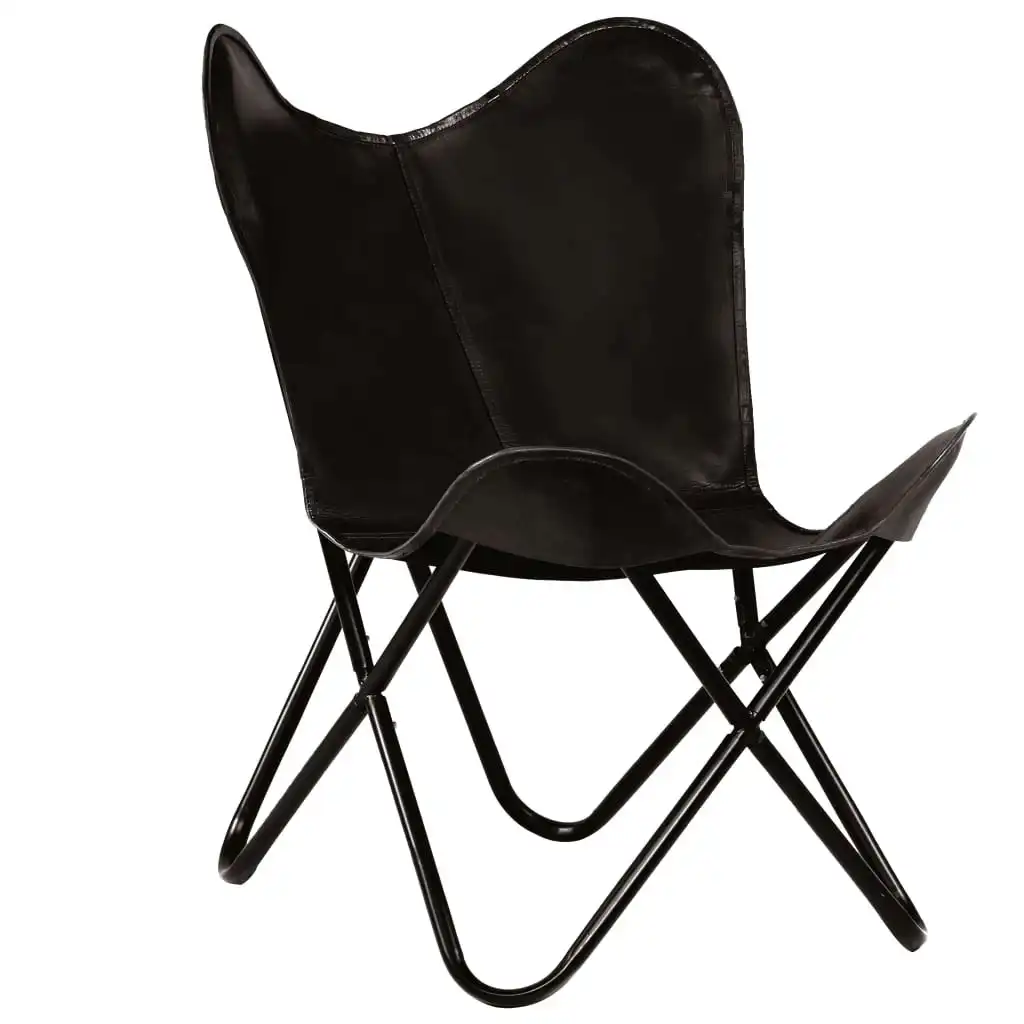 Butterfly Chair Black Kids Size Real Leather 246385