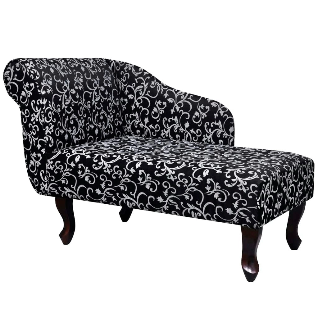 Chaise Longue Black and White Fabric 242403