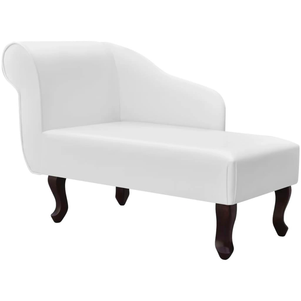 Chaise Longue White Faux Leather 242405