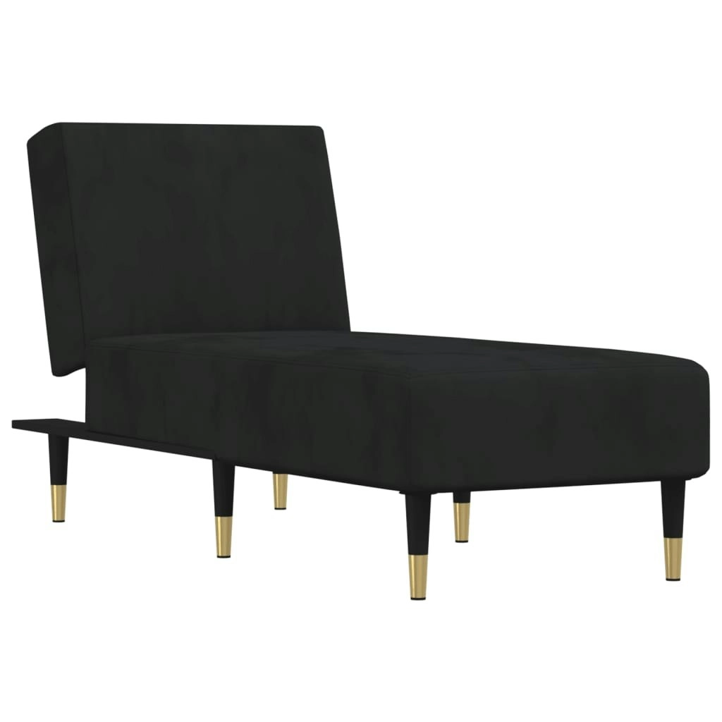 Chaise Longue Black Velvet 352805