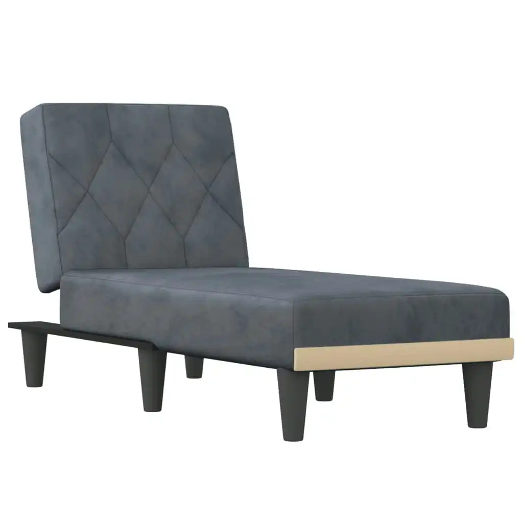 Chaise Longue Dark Grey Velvet 352861