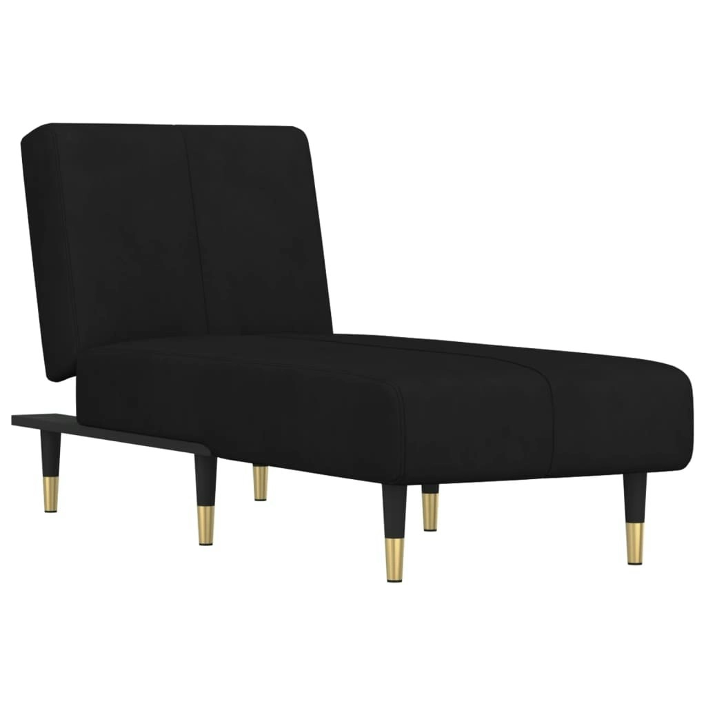 Chaise Longue Black Velvet 352796