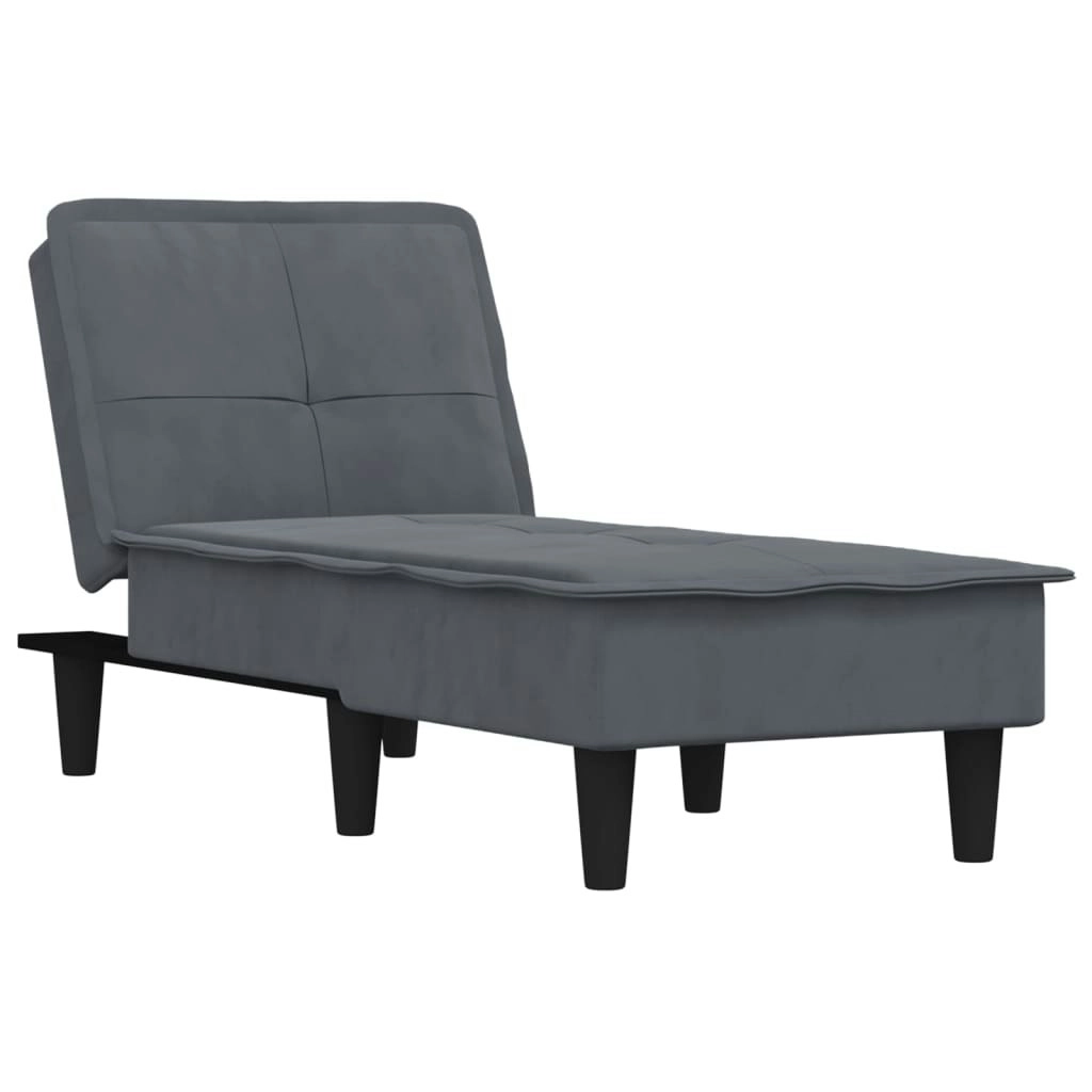 Chaise Longue Dark Grey Velvet 352845