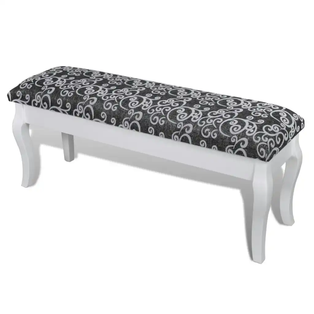 Cushioned Hocker for Dressing Table 2-Seater Black 110 cm 240563