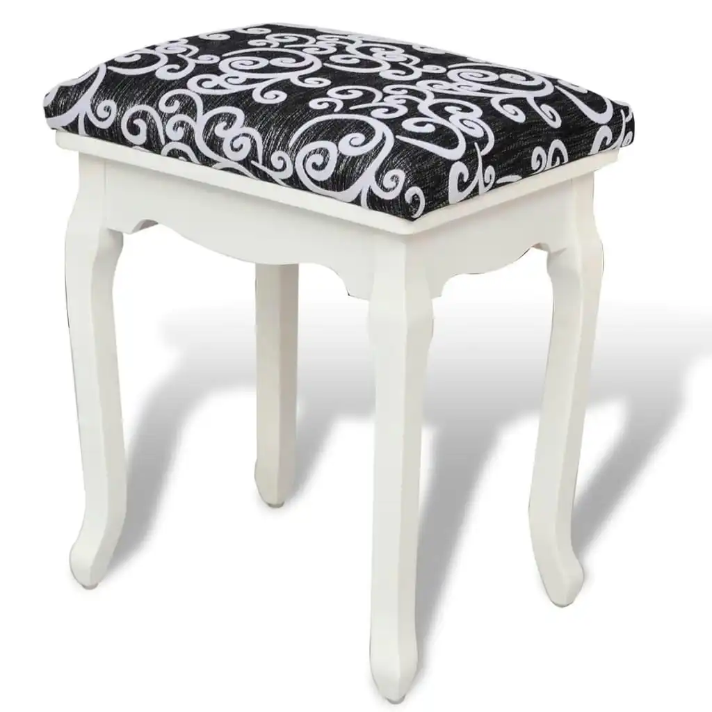 Dressing Stool Black Fabric 240317