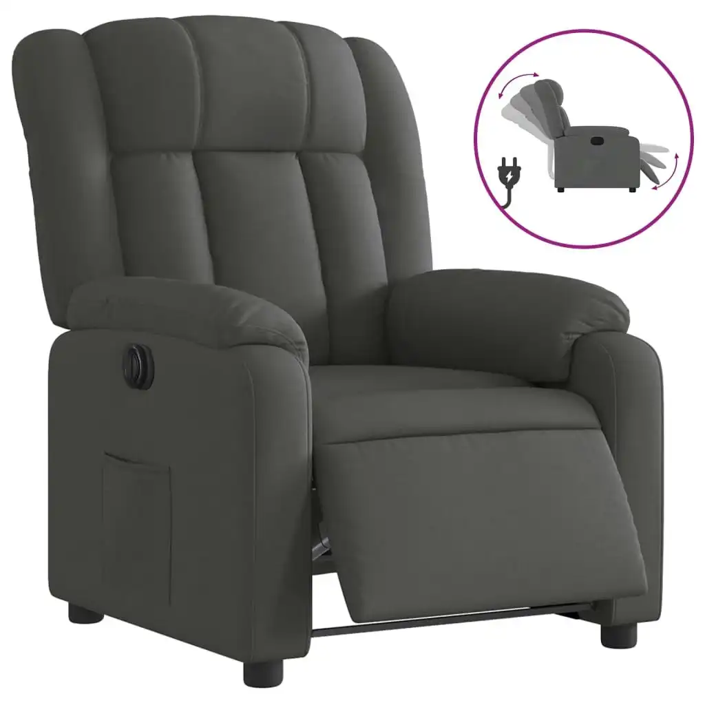 Electric Recliner Chair Dark Grey Fabric 3205781