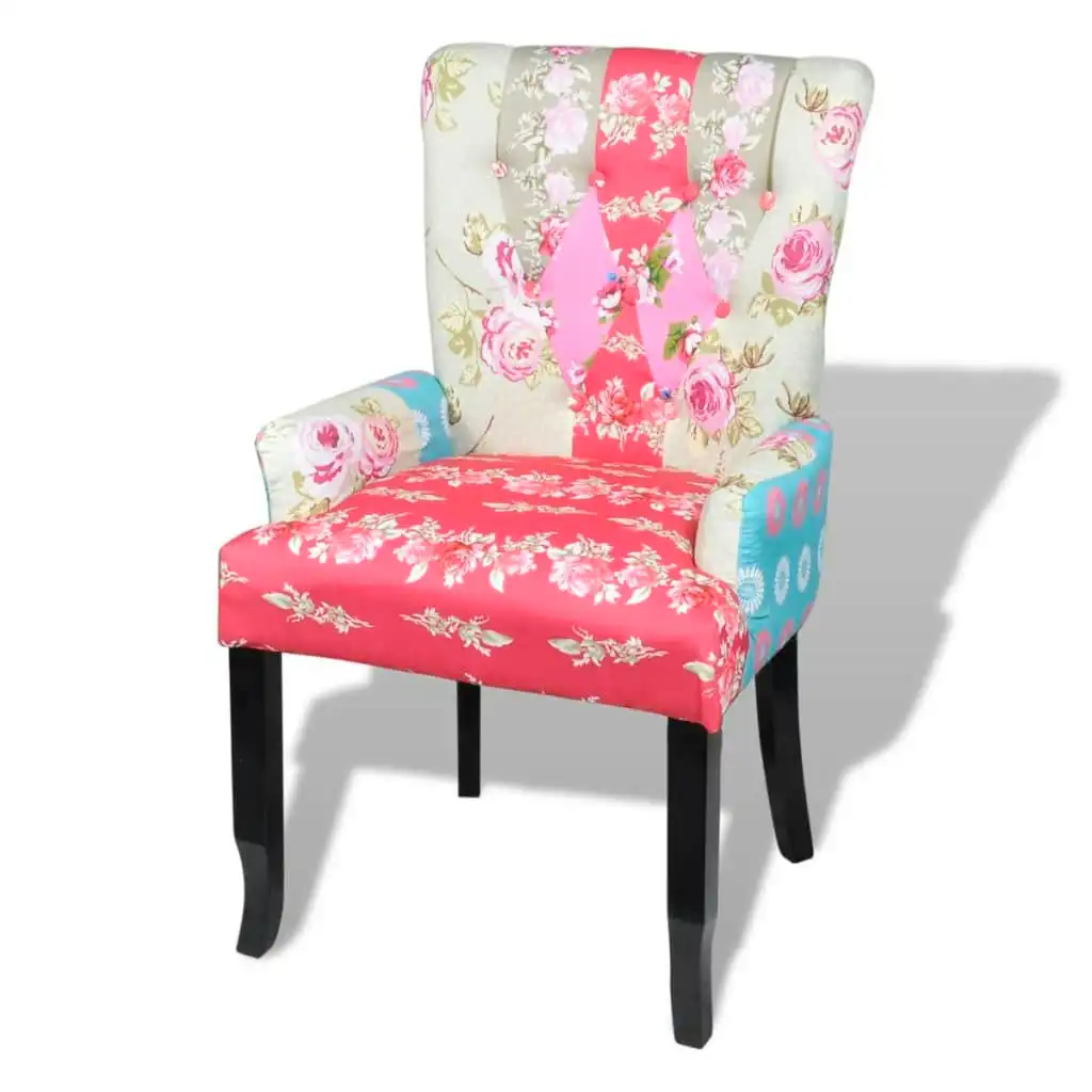 French Chair with Patchwork Design Fabric 240649