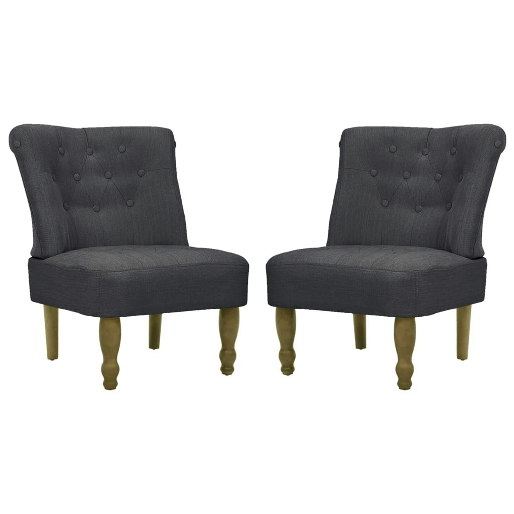 French Chairs 2 pcs Grey Fabric 240289