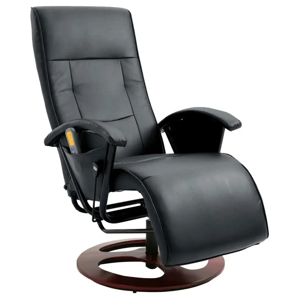 Massage Chair Black Faux Leather 60311