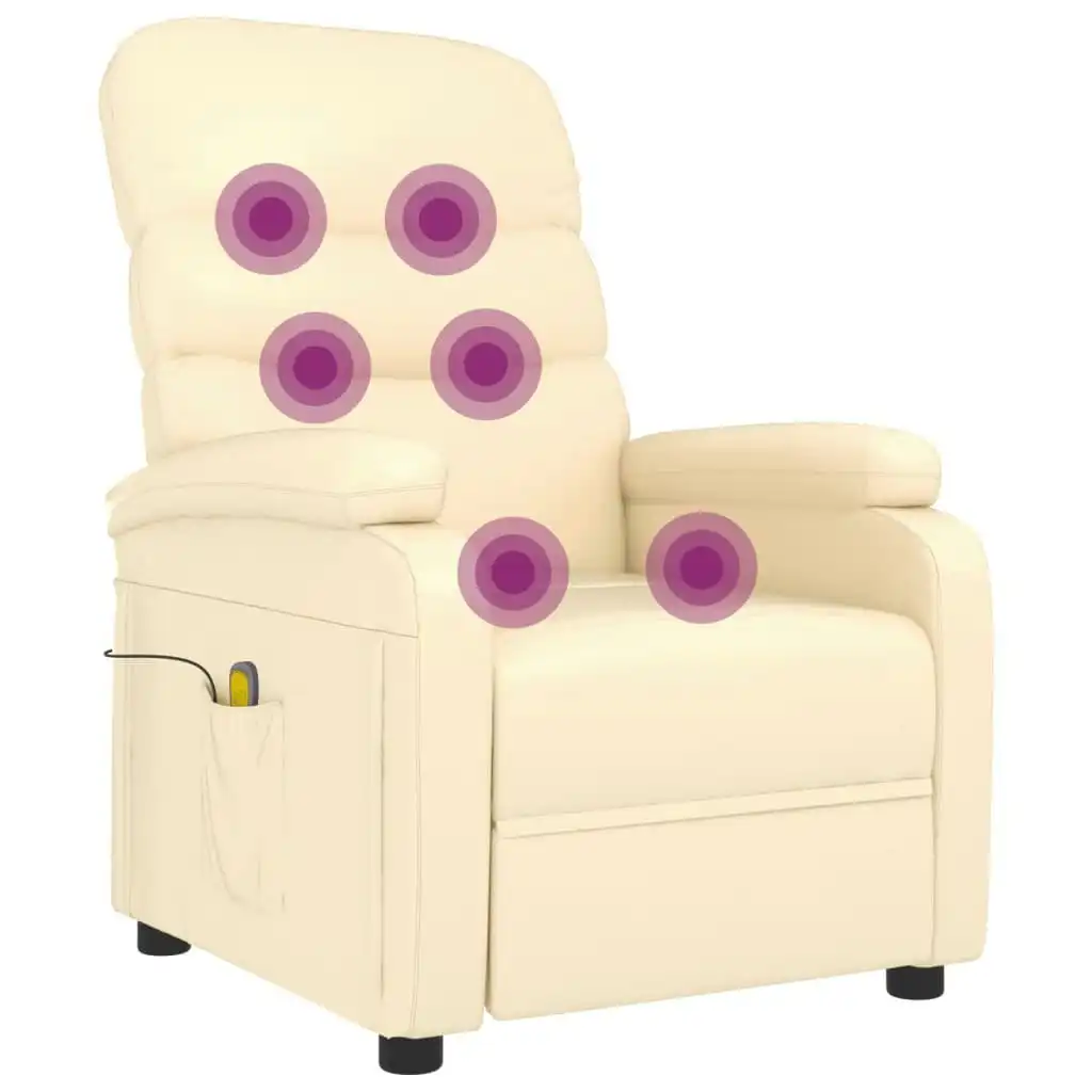 Massage Chair Cream Faux Leather 342694