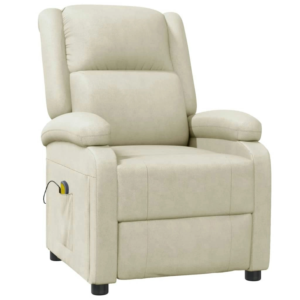 Massage Chair Cream Faux Leather 344182