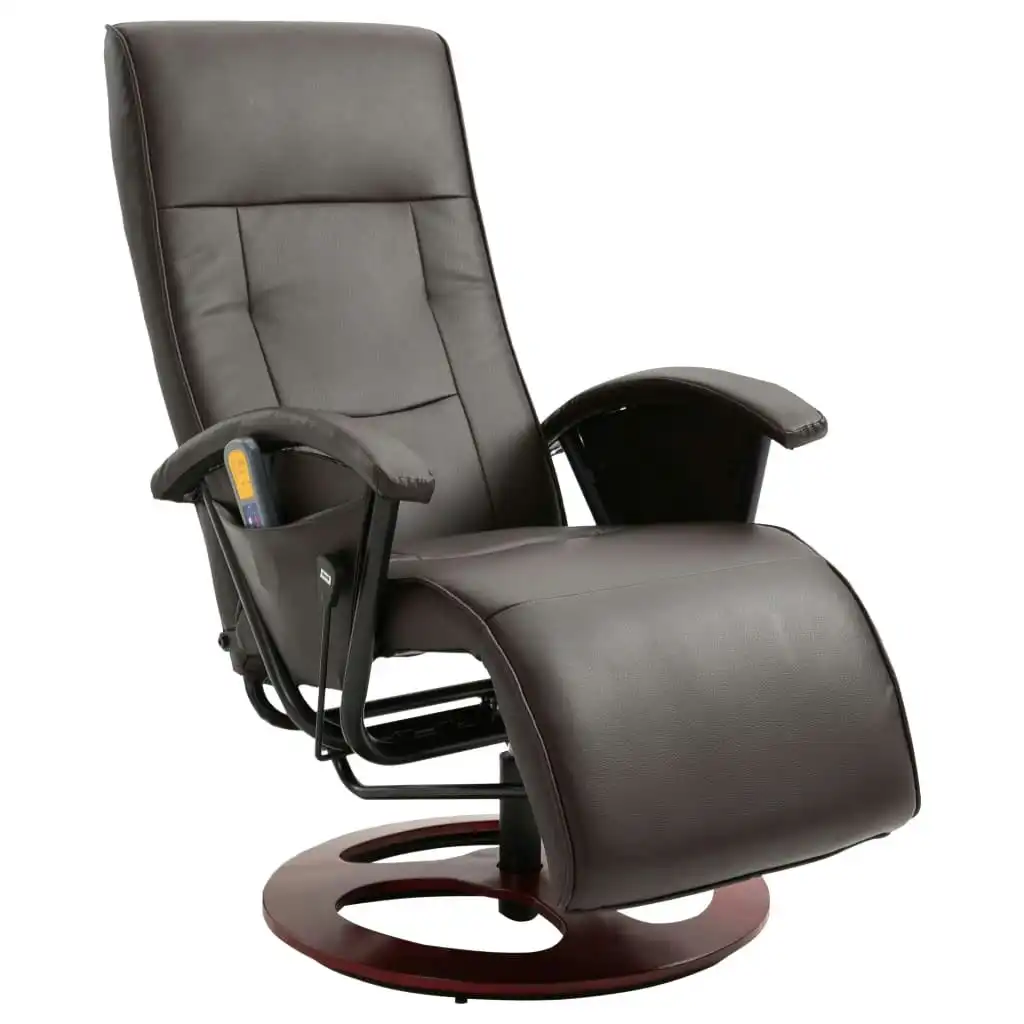 Massage Chair Brown Faux Leather 248456