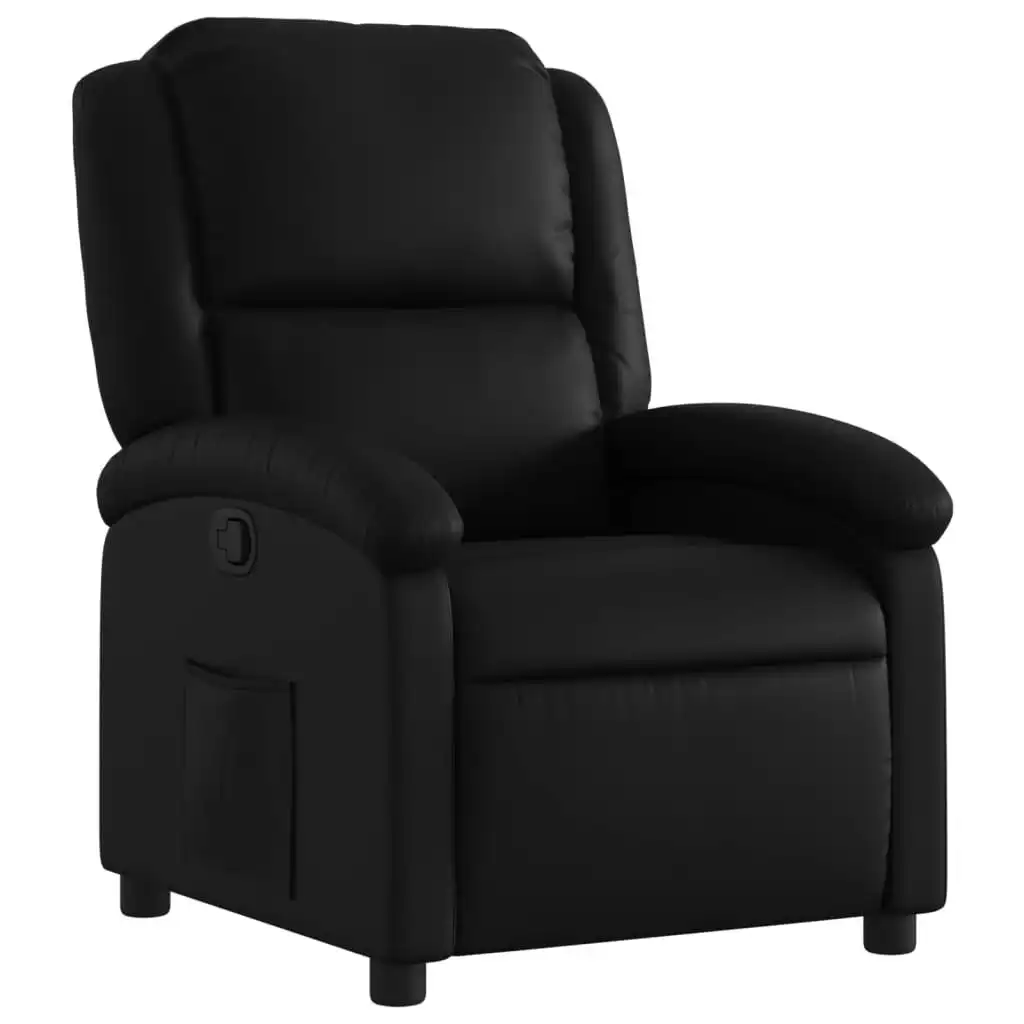 Recliner Chair Black Faux Leather 3205896