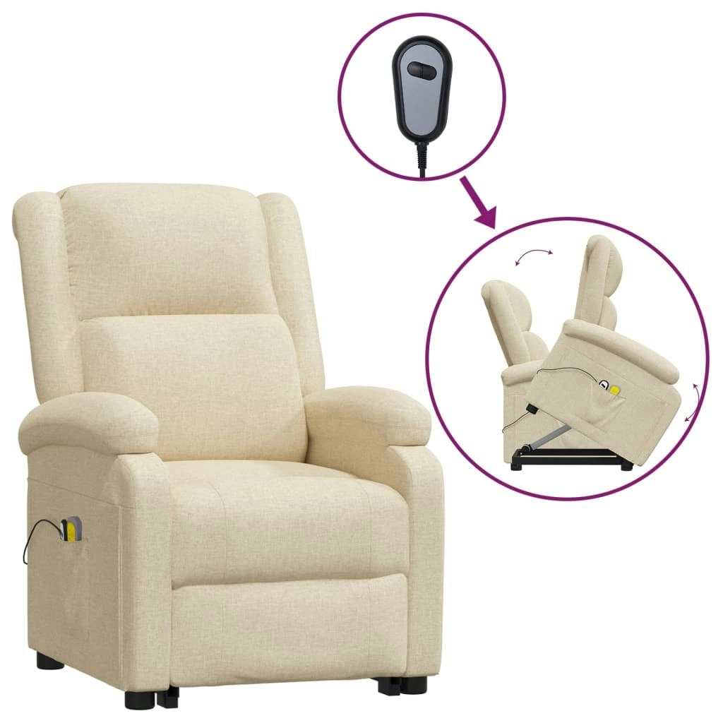 Stand up Massage Chair Cream Fabric 3152325