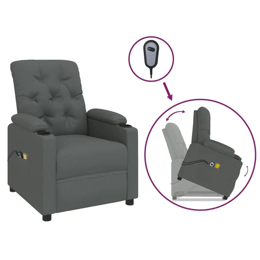 Stand up Massage Chair Dark Grey Fabric 3094269