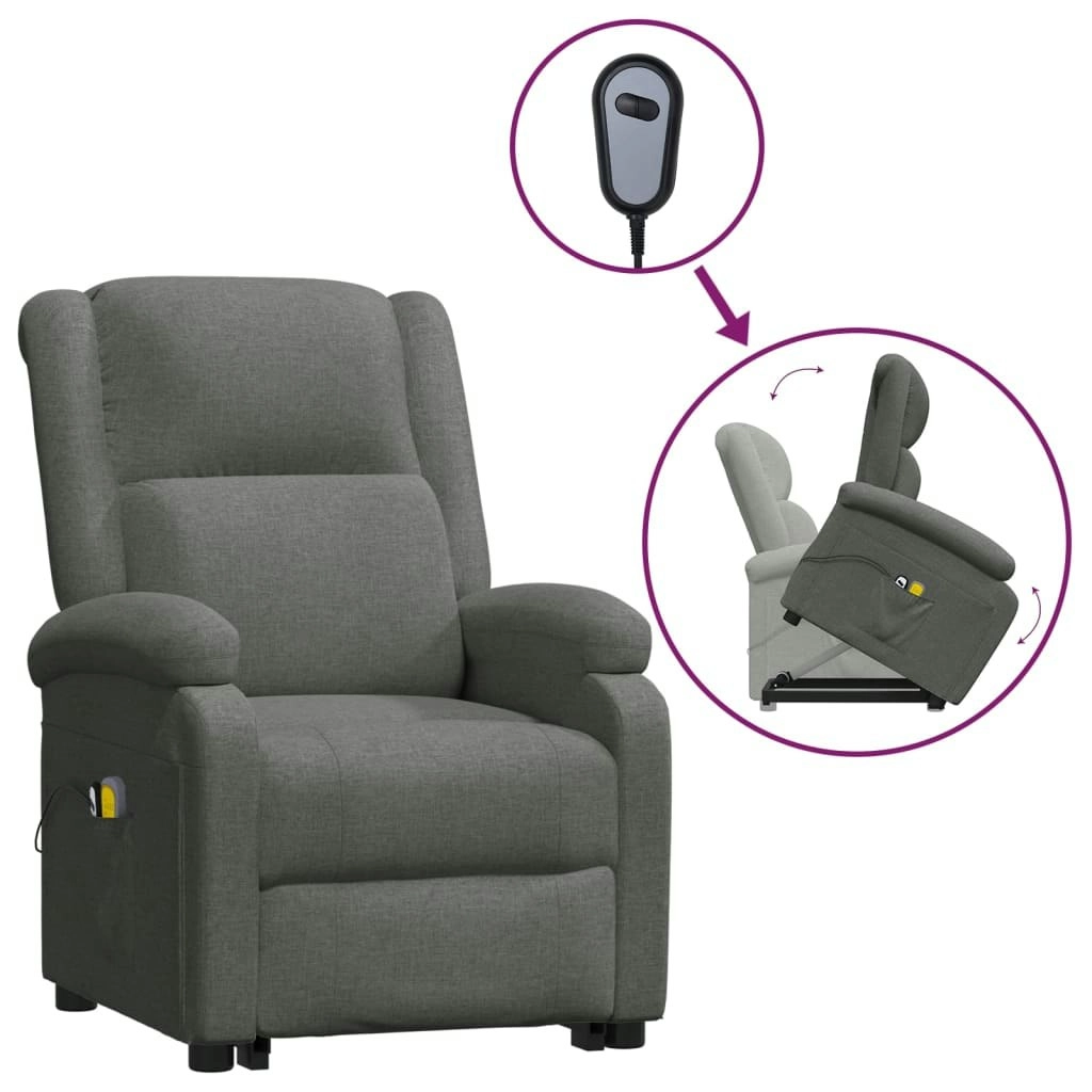 Stand up Massage Chair Dark Grey Fabric 3152327