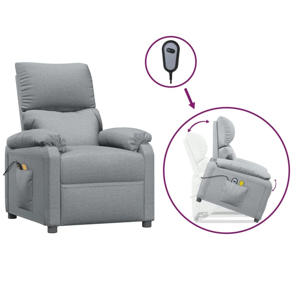 Stand up Massage Chair Light Grey Fabric 3152406