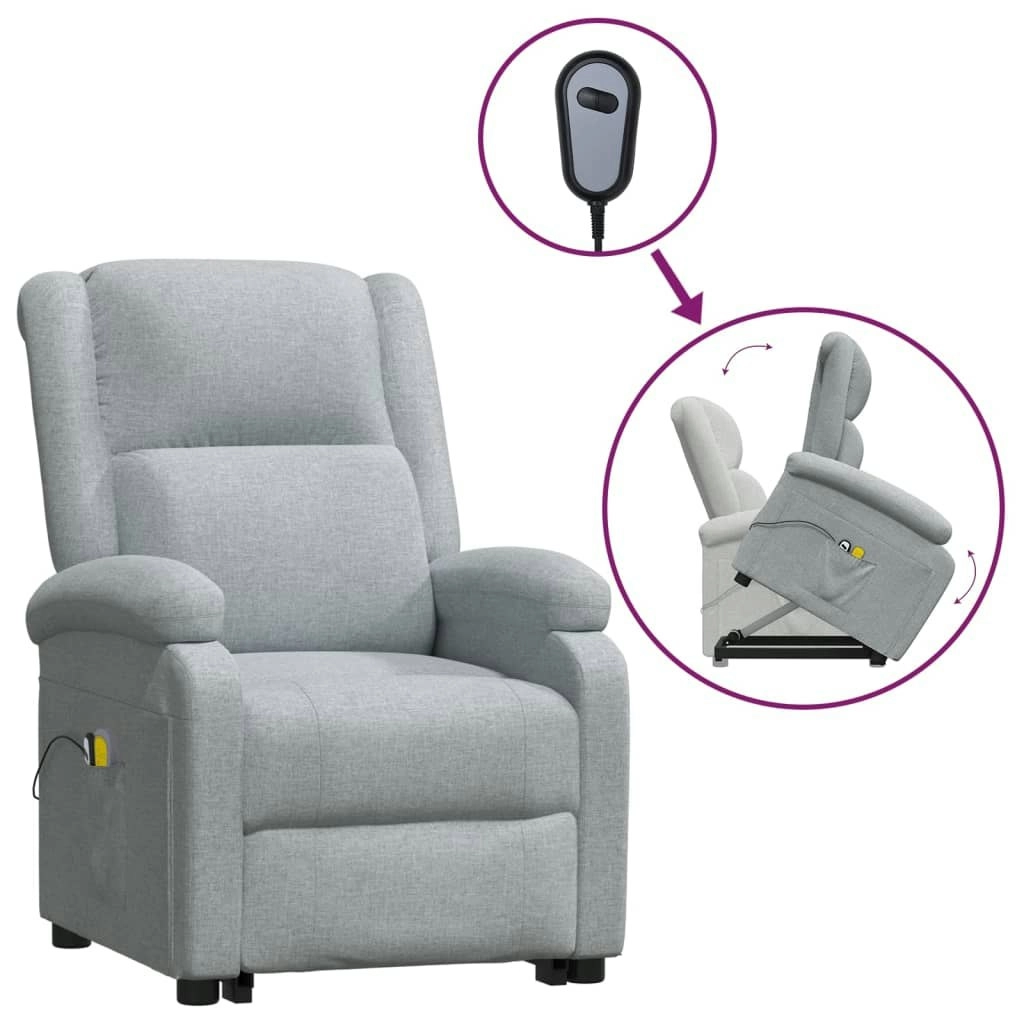 Stand up Massage Chair Light Grey Fabric 3152326