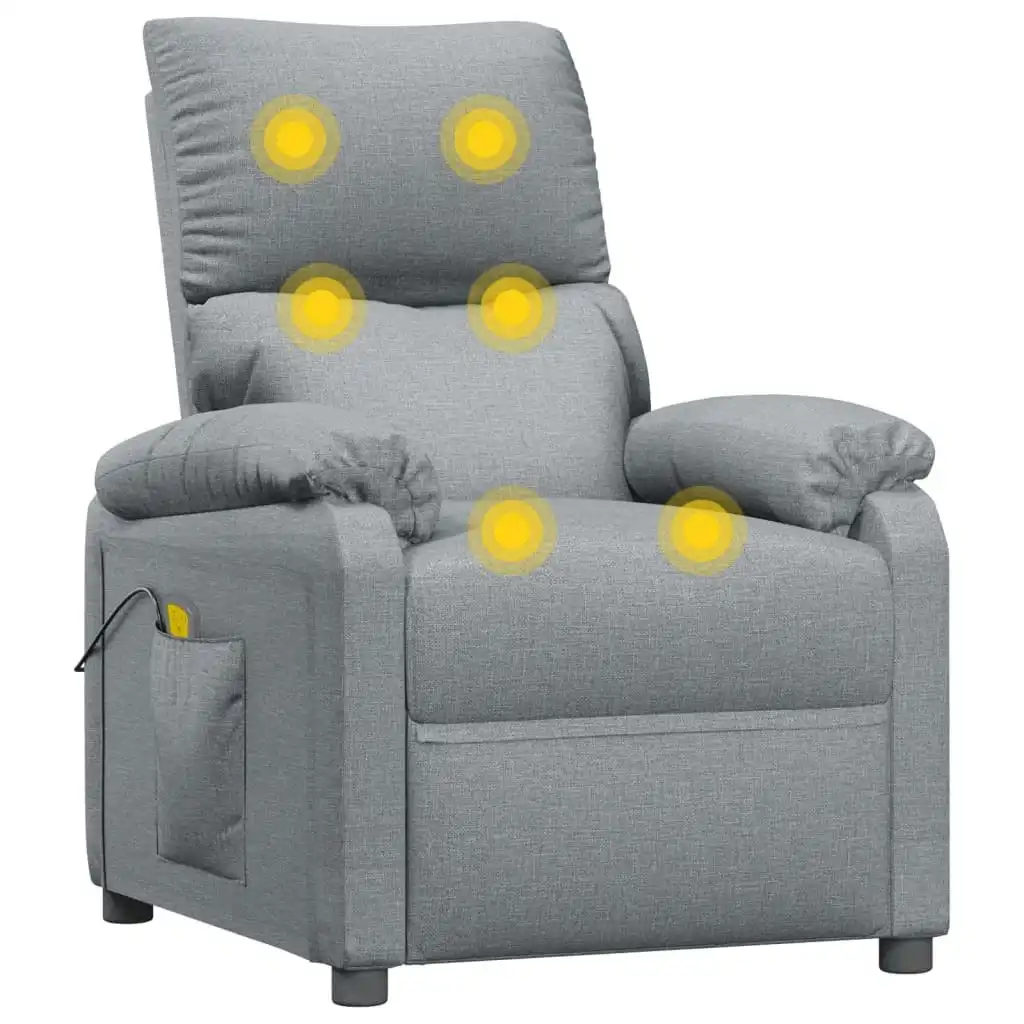 Massage Chair Light Grey Fabric 348469