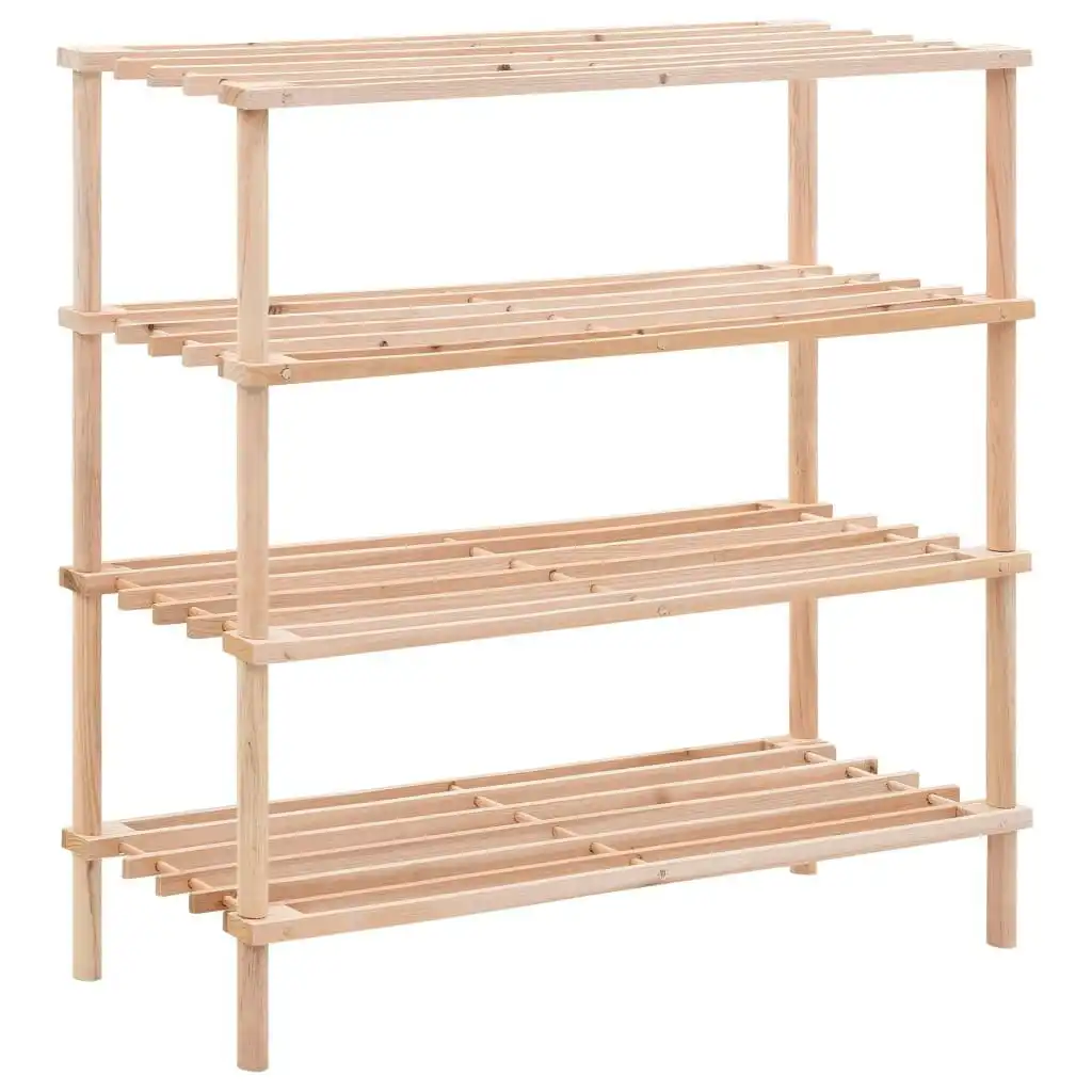 4-Tier Shoe Rack Solid Fir Wood 285201