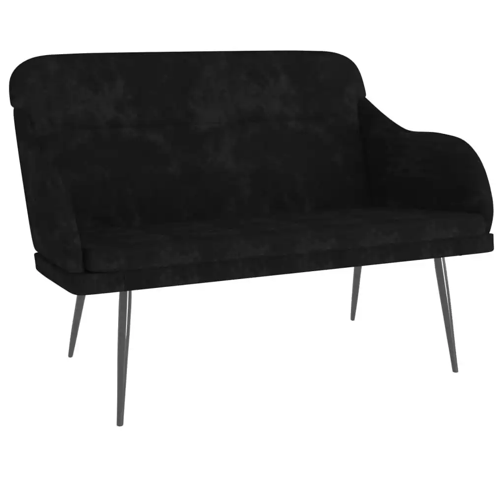 Bench Black 110x76x80 cm Velvet 351449