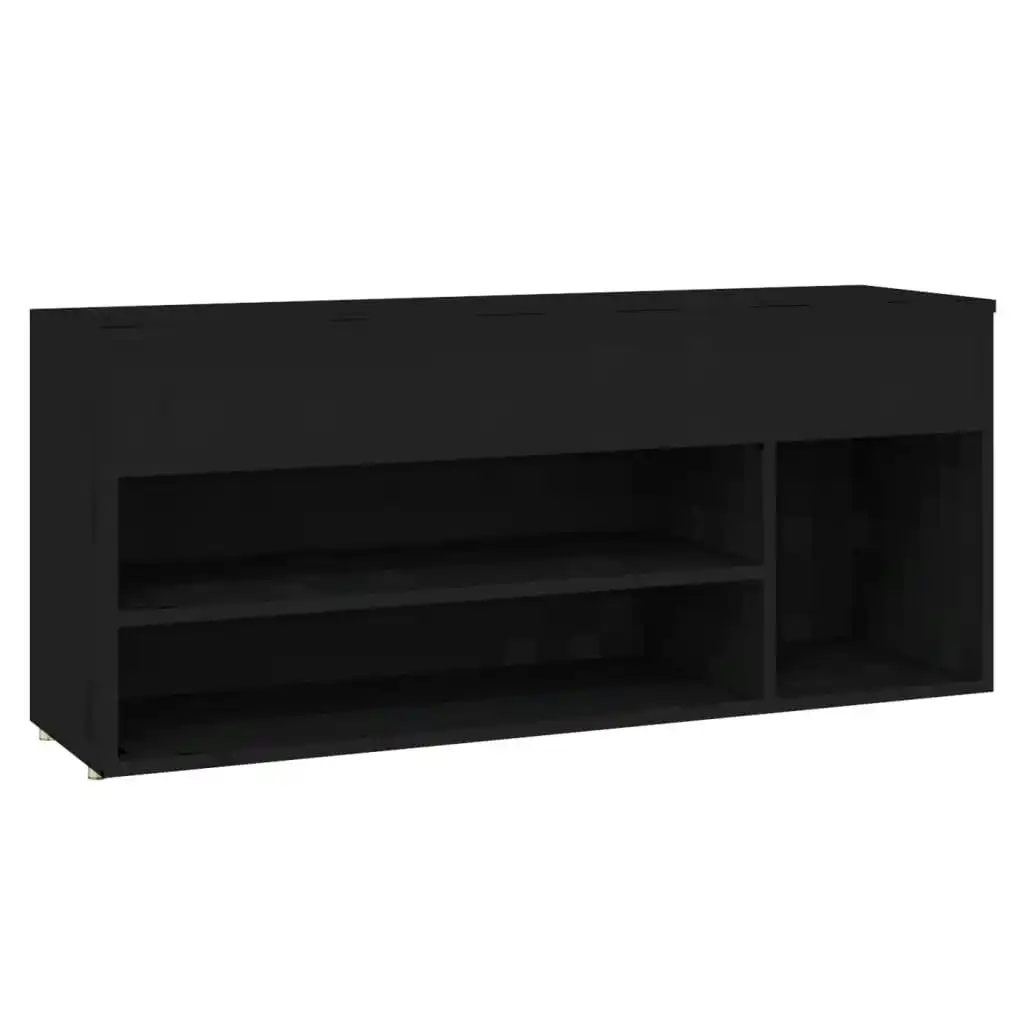 Shoe Bench Black 105x30x45 cm Engineered Wood 808757