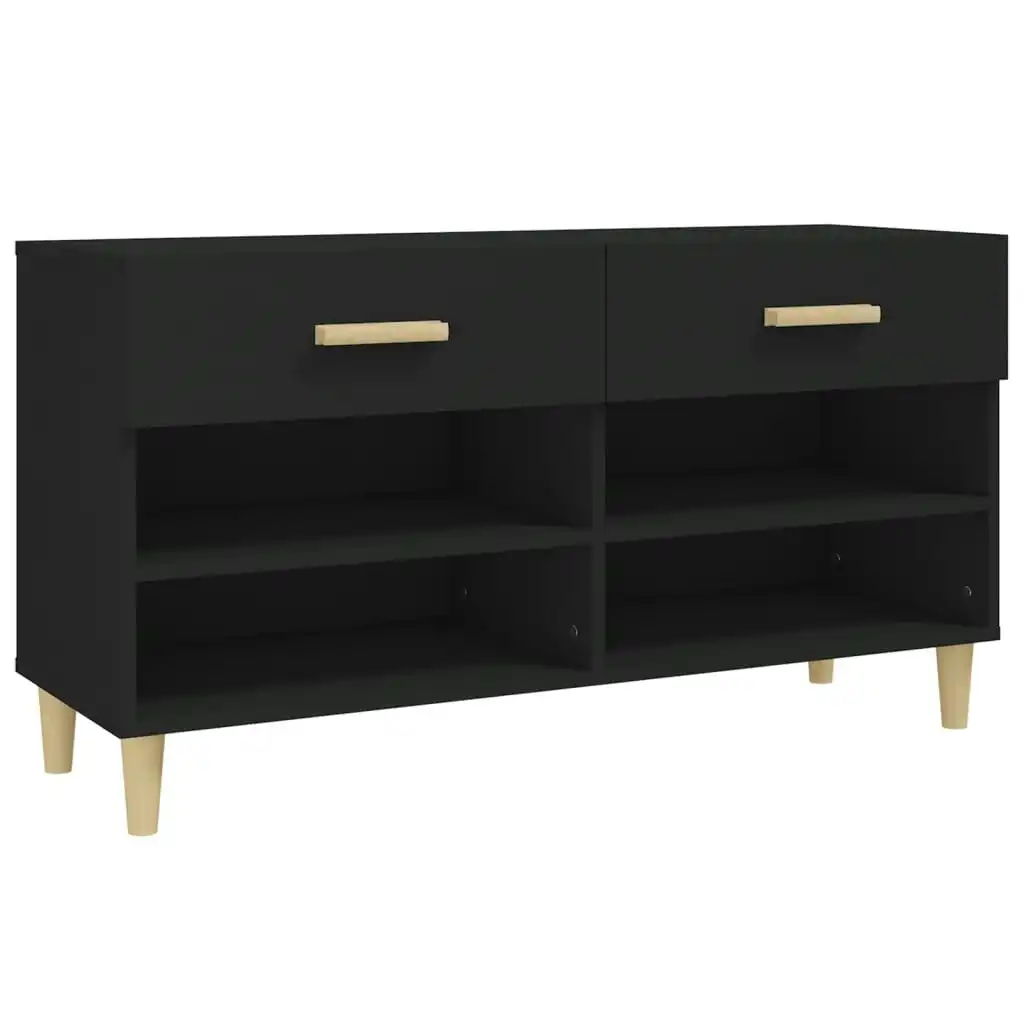 Shoe Cabinet Black 102x35x55 cm Engineered Wood 812817