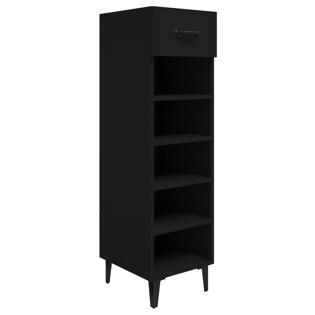 Shoe Cabinet Black 30x35x105 cm Engineered Wood 812808