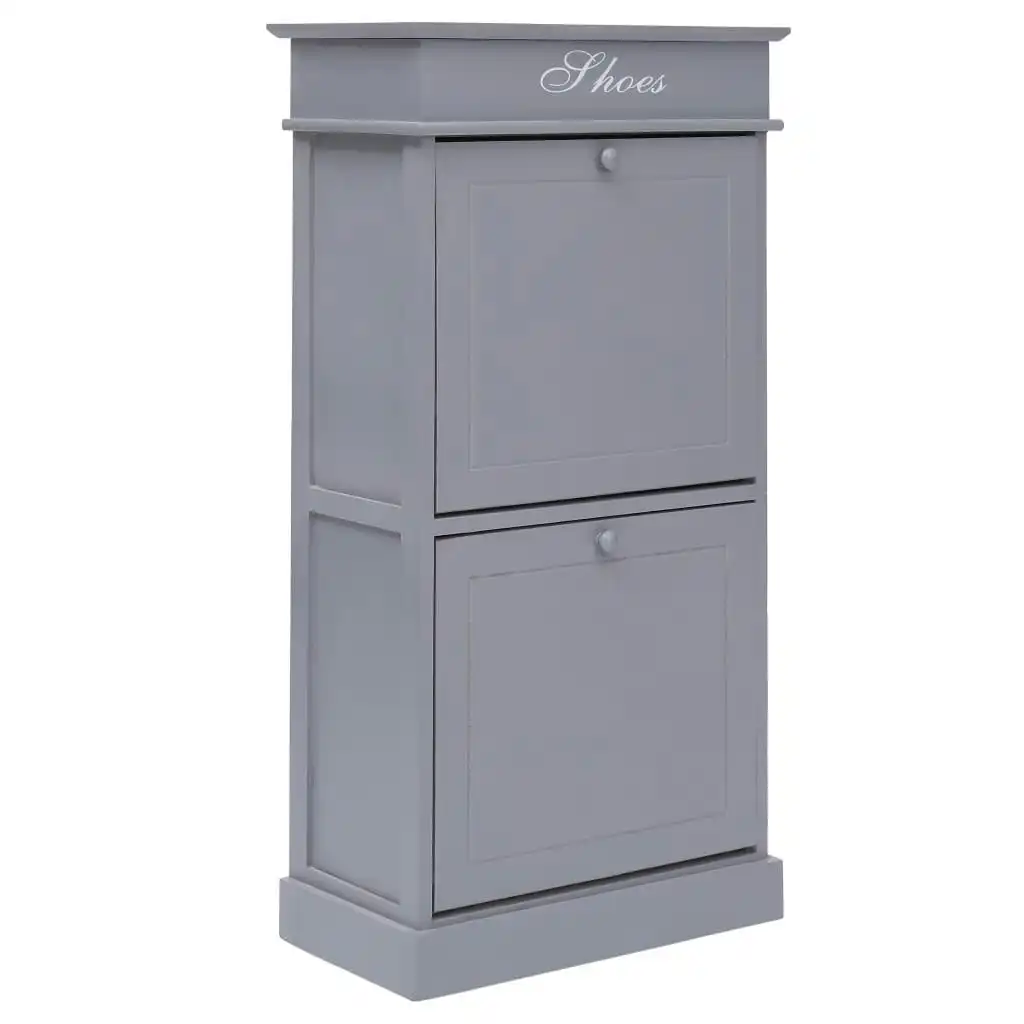 Shoe Cabinet Grey 50x28x98 cm Paulownia Wood 284090