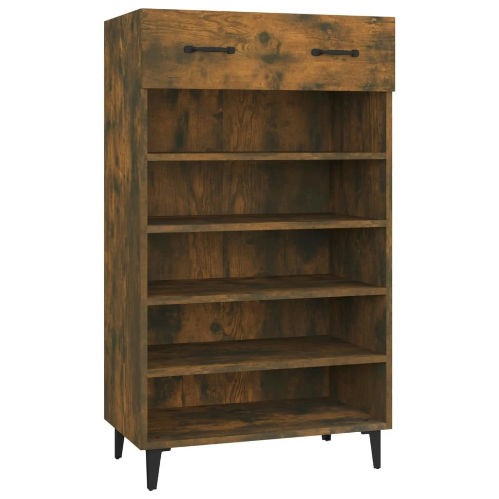 Shoe Cabinet Smoked Oak 60x35x105 cm Engineered Wood 817558