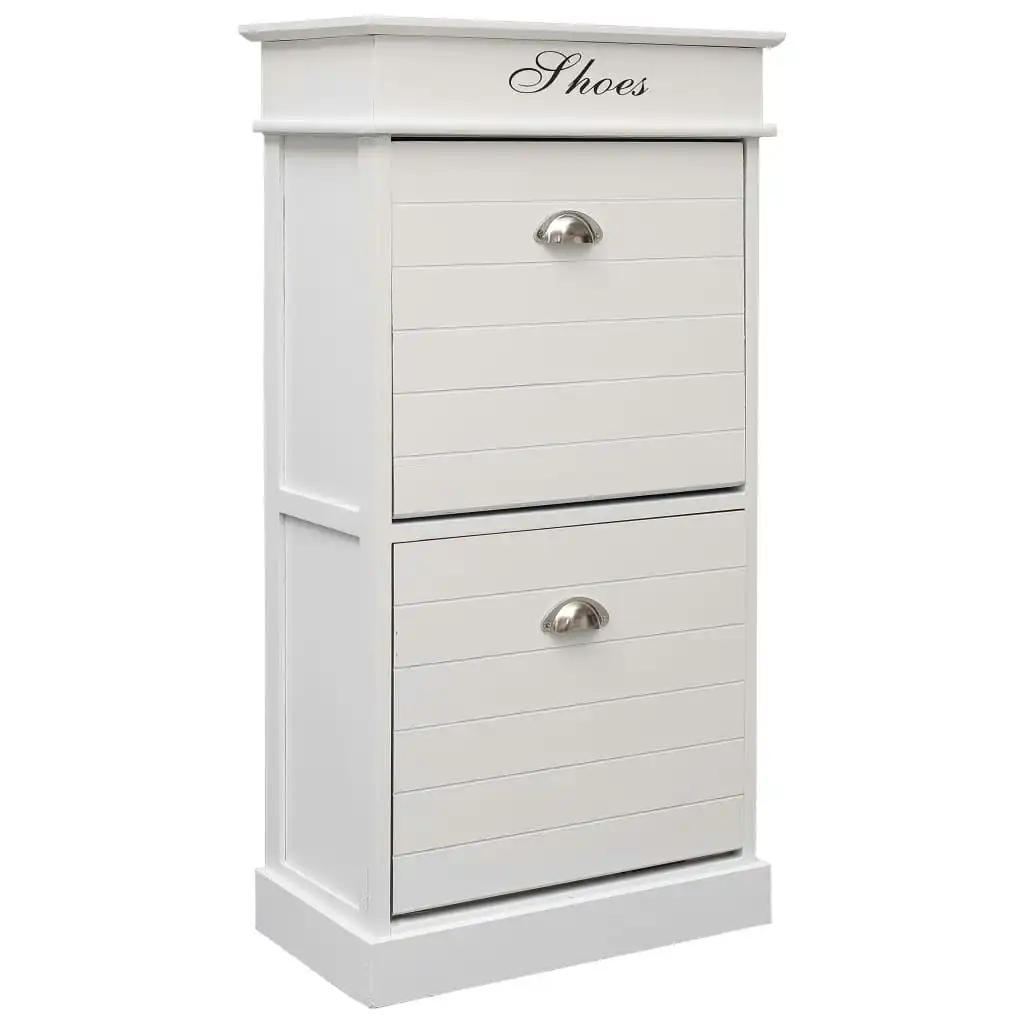 Shoe Cabinet White 50x28x98 cm Paulownia Wood 284089