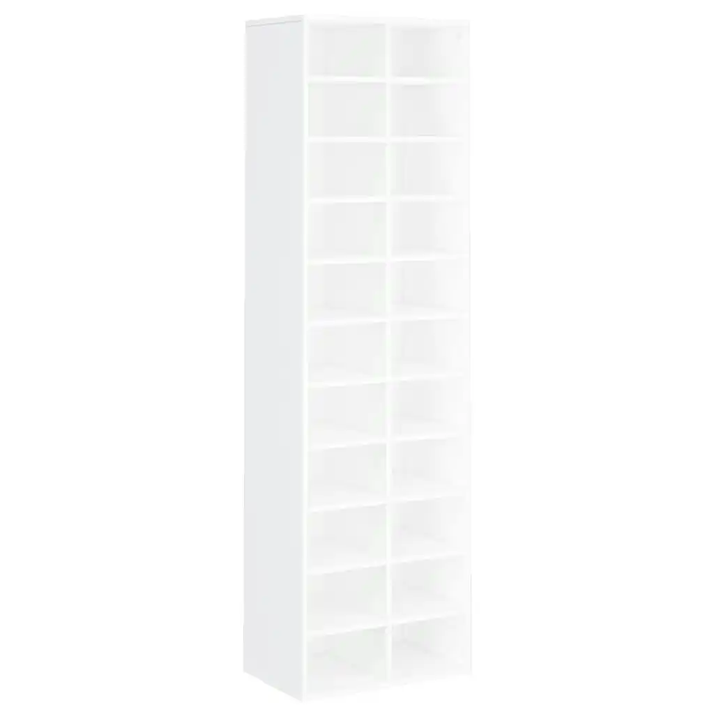 Shoe Cabinet White 54x34x183 cm Engineered Wood 800369