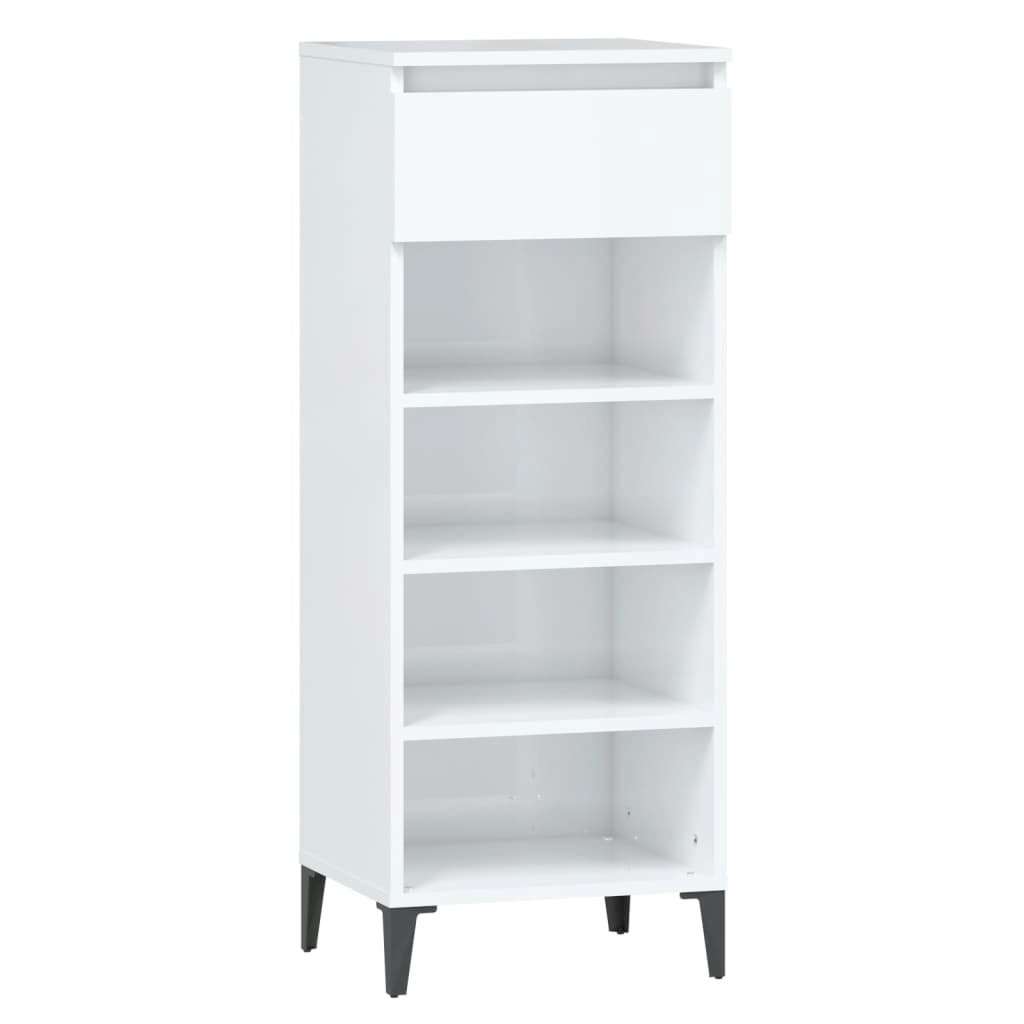 Shoe Rack High Gloss White 40x36x105 cm Engineered Wood 819782