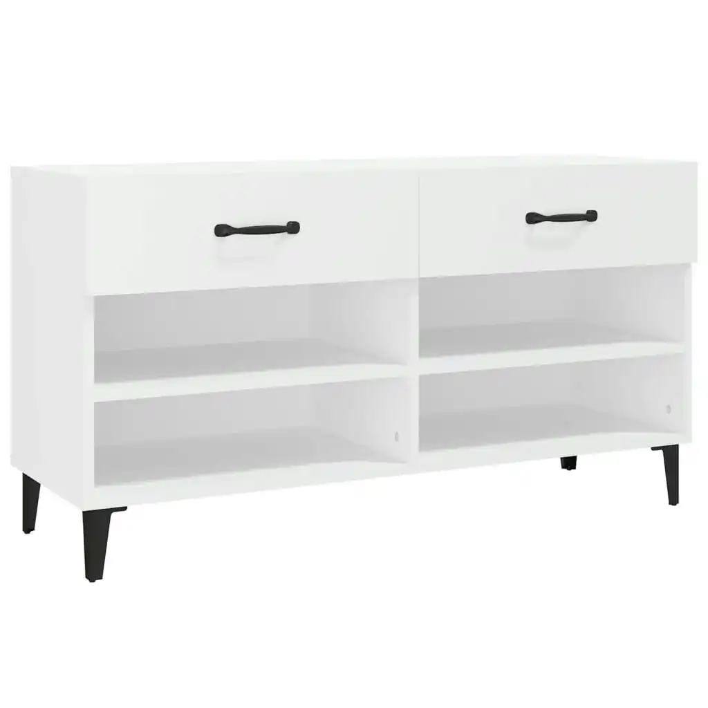 Shoe Cabinet White 102x35x55 cm Engineered Wood 812825