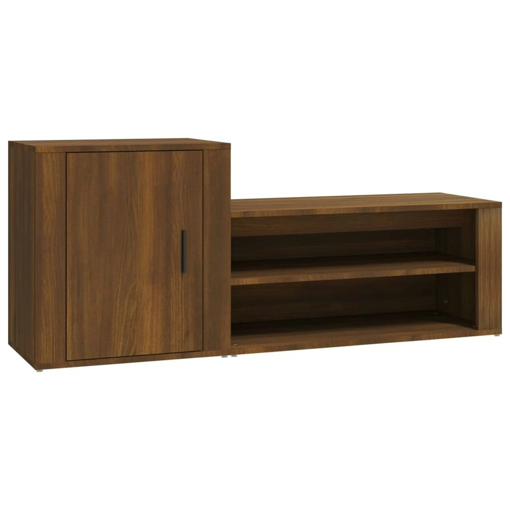 Shoe Cabinet Brown Oak 130x35x54 cm Engineered Wood 816751