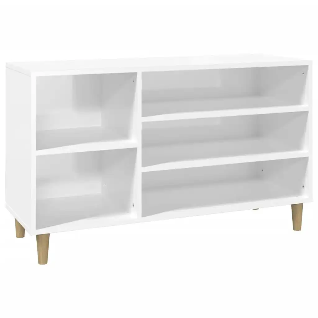 Shoe Cabinet High Gloss White 102x36x60 cm Engineered Wood 819742